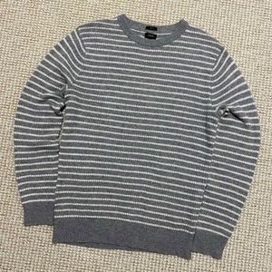 J.Crew Men/Women Striped Preppy Old Money Gray Merino Wool Blend Size M